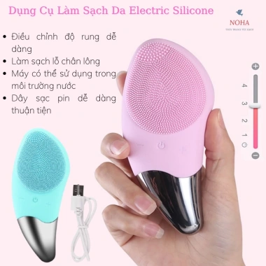 Máy rửa mặt siêu âm silicone LS020 - Rung nhẹ, làm sạch sâu, giảm mụn, 115.000 VND
