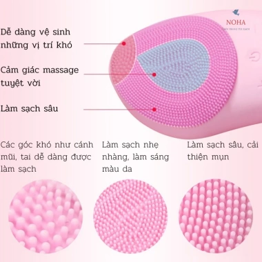 Máy rửa mặt siêu âm silicone LS020 - Rung nhẹ, làm sạch sâu, giảm mụn, 115.000 VND