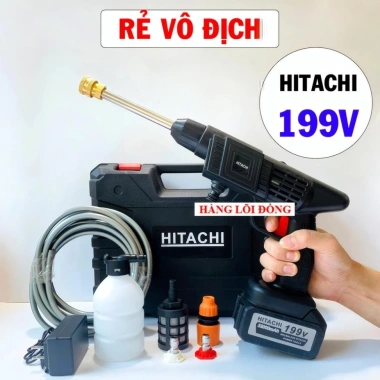 Máy rửa xe 2 pin 199V chuẩn lõi đồng, siêu mạnh, tăng áp, đầu tưới cây - Giá chỉ 299k 8