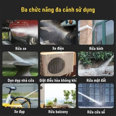 Máy rửa xe cầm tay 988VF áp suất mạnh, di động, bền lâu, phụ kiện miễn phí 9 Máy rửa xe cầm tay 988VF áp suất mạnh, di động, bền lâu, phụ kiện miễn phí 9