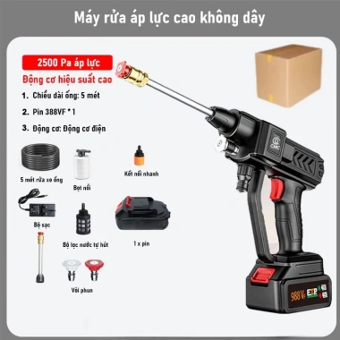 Máy rửa xe cầm tay 988VF áp suất mạnh, di động, bền lâu, phụ kiện miễn phí 10 Máy rửa xe cầm tay 988VF áp suất mạnh, di động, bền lâu, phụ kiện miễn phí 10