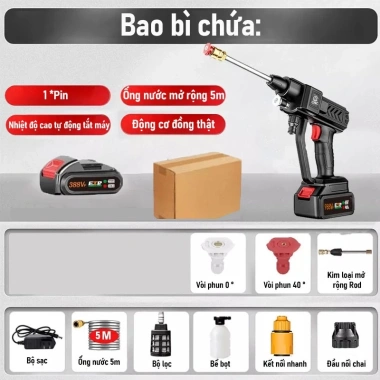 Máy rửa xe cầm tay 988VF - Áp suất siêu mạnh, động cơ mạnh, kèm phụ kiện, chỉ 590.000 VND 10 Máy rửa xe cầm tay 988VF - Áp suất siêu mạnh, động cơ mạnh, kèm phụ kiện, chỉ 590.000 VND 10