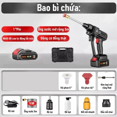 Máy rửa xe cầm tay 988VF - Áp suất siêu mạnh, động cơ mạnh, kèm phụ kiện, chỉ 590.000 VND 11 Máy rửa xe cầm tay 988VF - Áp suất siêu mạnh, động cơ mạnh, kèm phụ kiện, chỉ 590.000 VND 11