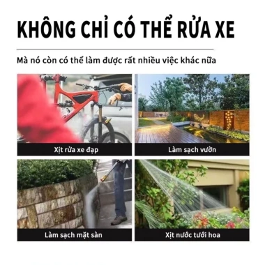Máy rửa xe cầm tay pin mạnh 2 pin cao cấp, hút nước & tưới cây - 215.000 VNĐ 4