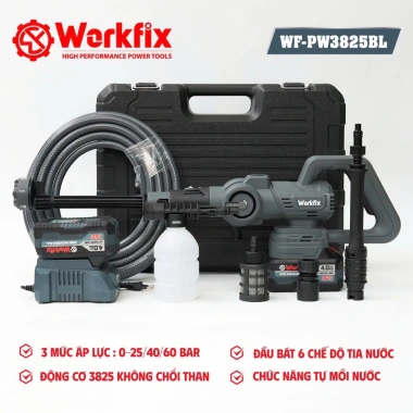 Máy Rửa Xe Không Dây WORKFIX WF-PW3.825BL - Cảm Ứng Tốc Độ, Không Chổi Than, Giá 1,219,000₫ 2 Máy Rửa Xe Không Dây WORKFIX WF-PW3.825BL - Cảm Ứng Tốc Độ, Không Chổi Than, Giá 1,219,000₫ 2