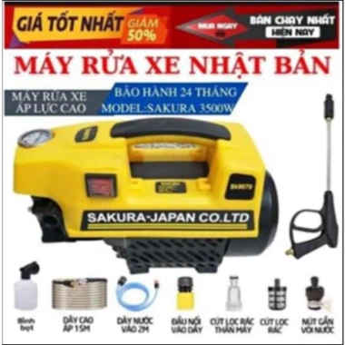 Máy rửa xe mini SAKURA cho gia đình – Kèm bình xịt bọt tuyết, giá chỉ 849.000₫ 2