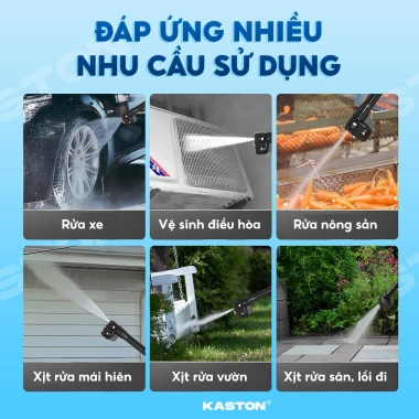 Máy rửa xe pin Kaston R8 - 2 pin, thiết kế nhỏ gọn, động cơ bền, giá ưu đãi 890k 3
