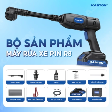 Máy rửa xe pin Kaston R8 - 2 pin, thiết kế nhỏ gọn, động cơ bền, giá ưu đãi 890k 5