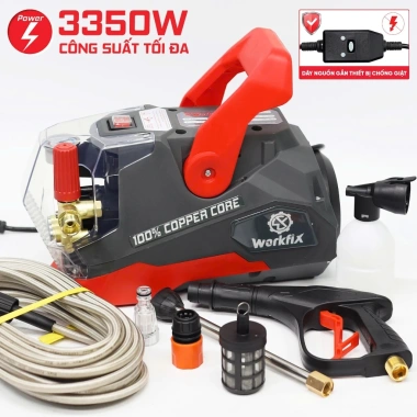 Máy rửa xe WORKFIX WF-PW3.350W 3.350W 200Bar chỉnh áp động cơ dây đồng - Giá ưu đãi 2.549.000₫