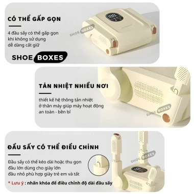 Máy sấy giày SHOE BOX 4 cổng - tia UV diệt khuẩn, hẹn giờ, giá chỉ 200.000 VND