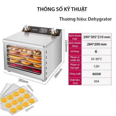 Máy sấy hoa quả 18 tầng inox - Tủ sấy trái cây sấy dẻo, hẹn giờ, giảm giá 18% 10 Máy sấy hoa quả 18 tầng inox - Tủ sấy trái cây sấy dẻo, hẹn giờ, giảm giá 18% 10