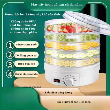 Máy sấy hoa quả, rau củ đa năng 5 tầng – Sấy nhanh, tiết kiệm điện, chỉ 509.000₫ 3