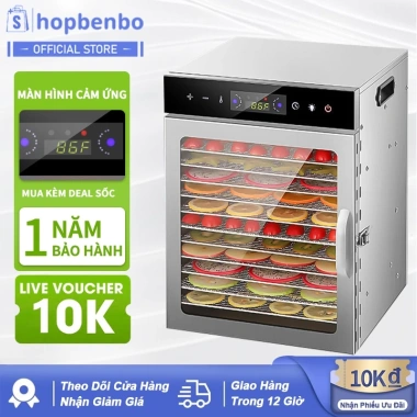 Máy sấy khô thực phẩm 12 khay inox – Sấy hoa quả, trà hoa, mì lạnh, giá 1.590.000 VND