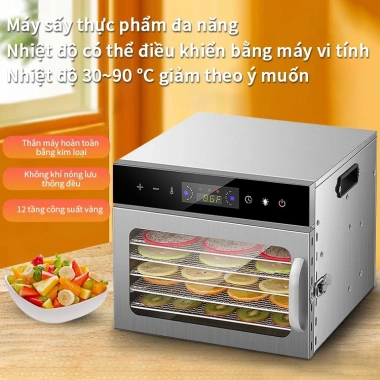 Máy sấy khô thực phẩm 12 khay inox – Sấy hoa quả, trà hoa, mì lạnh, giá 1.590.000 VND