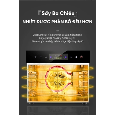 Máy sấy khô thực phẩm 12 khay inox – Sấy hoa quả, trà hoa, mì lạnh, giá 1.590.000 VND 8 Máy sấy khô thực phẩm 12 khay inox – Sấy hoa quả, trà hoa, mì lạnh, giá 1.590.000 VND 8