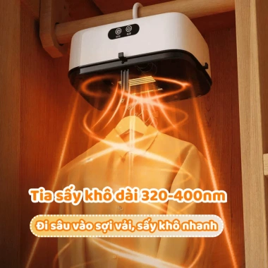 Máy sấy quần áo đa năng treo tường - khử khuẩn, sấy khô nhanh, gấp gọn, giá ưu đãi 367.000₫ 2