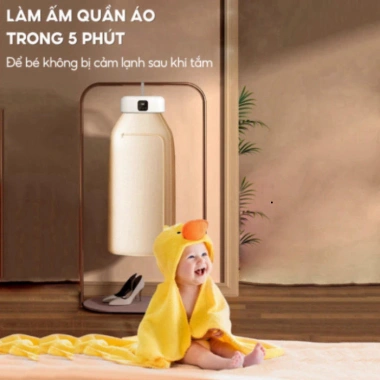 Máy sấy quần áo gấp gọn 600W treo tường - 2 chế độ, nhẹ, an toàn, di động