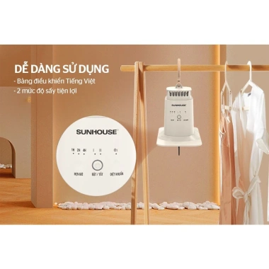 Máy sấy quần áo mini Sunhouse SHD2.704 gấp gọn, tiết kiệm diện tích, du lịch - giá 665.000₫