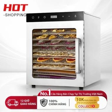 Máy sấy thực phẩm inox 304 - Đa năng sấy khô hoa quả, thịt cá, rau củ, 1,590,000₫