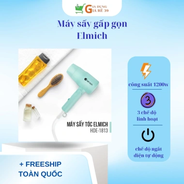 Máy sấy tóc gấp gọn Elmich HDE-1.813 1.200W - Công suất mạnh, giá chỉ 279.000₫