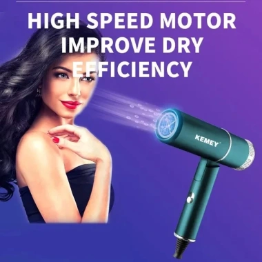 Máy sấy tóc gấp gọn Kemey Km 9.825 - Nhiều chế độ sấy, tiện du lịch, chỉ 209.000₫ 6