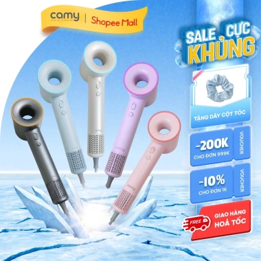 Máy sấy tóc ion âm Camy Cloud Wave 2 chiều nóng lạnh 1.600W, tốc độ cao, bảo vệ tóc, bảo hành 12 tháng - Giá 579.000đ