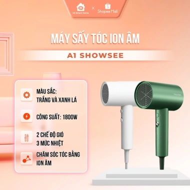 Máy sấy tóc ion âm Showsee A1 A5 1.800W - Chống xù rối, khô nhanh, thiết kế nhỏ gọn, giá chỉ 389.000đ