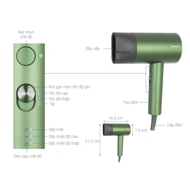 Máy sấy tóc ion âm Showsee A1 A5 1.800W - Chống xù rối, khô nhanh, thiết kế nhỏ gọn, giá chỉ 389.000đ 8 Máy sấy tóc ion âm Showsee A1 A5 1.800W - Chống xù rối, khô nhanh, thiết kế nhỏ gọn, giá chỉ 389.000đ 8