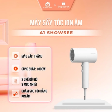Máy sấy tóc ion âm Showsee A1 A5 1.800W - Chống xù rối, khô nhanh, thiết kế nhỏ gọn, giá chỉ 389.000đ 9 Máy sấy tóc ion âm Showsee A1 A5 1.800W - Chống xù rối, khô nhanh, thiết kế nhỏ gọn, giá chỉ 389.000đ 9