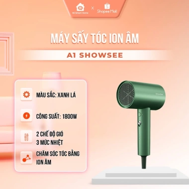 Máy sấy tóc ion âm Showsee A1 A5 1.800W - Chống xù rối, khô nhanh, thiết kế nhỏ gọn, giá chỉ 389.000đ 10 Máy sấy tóc ion âm Showsee A1 A5 1.800W - Chống xù rối, khô nhanh, thiết kế nhỏ gọn, giá chỉ 389.000đ 10