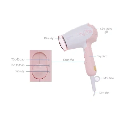 Máy sấy tóc Philips HP8.108 gấp gọn 1.000W chính hãng - Giá chỉ 265.000đ, giảm mạnh