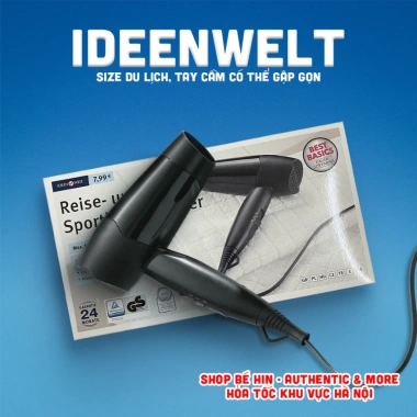 Máy sấy tóc Rossmann IdeenWelt Đức bảo hành, tay cầm gập, size du lịch, giá 600k