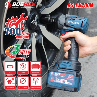 Máy siết bulong Boshun BS-IW700N - Lực 700N.m, không chổi than, pin 15cell 3 tốc độ, giá 679.000đ 6