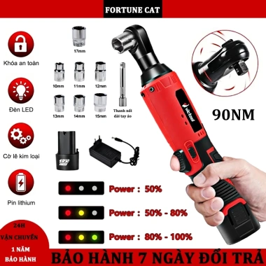 Máy siết bulong góc 12V pin, mở ốc và bắn bulong hơi 3/8 inch - Giá ưu đãi 659.000₫
