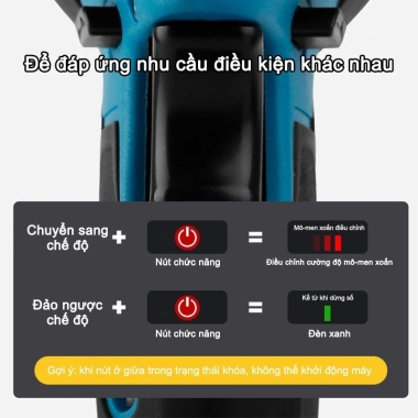 Máy Siết Bulong Pin MT 20V 380Nm Đầu 2 trong 1 Bắn Bulong Mở Ốc Xe Ga - 313.601₫ 5