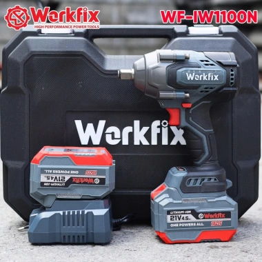 Máy Siết Bulong WORKFIX WF-IW1.100N - Đầu 15CELL Lực Siết 1.100Nm, Mở Vặn Xe Ô Tô 38mm, Giá 1.149.000đ 2