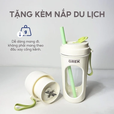 Máy sinh tố cầm tay 40W GREK VN 12 lưỡi dao, dùng pin, xoay đá - 209.000 VND