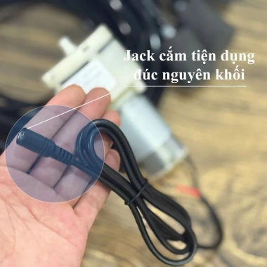 Máy sục khí V1 V2 V3 combo 12V/220V, kẹp bình ắc quy, bơm oxy cho bể cá 5