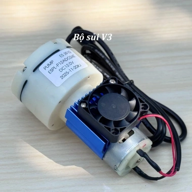 Máy sục khí V1 V2 V3 combo 12V/220V, kẹp bình ắc quy, bơm oxy cho bể cá 7