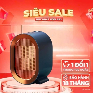 Máy sưởi bàn mini 1.200W - Tiết kiệm điện, làm ấm nhanh, 2 chế độ nhiệt, an toàn chống cháy nổ - Giá chỉ 290k 2
