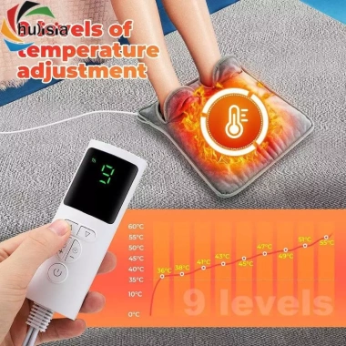 Máy sưởi chân điện di động 9 mức nhiệt độ và 4 hẹn giờ, mềm cho phòng ngủ, văn phòng, Giá 550.000₫