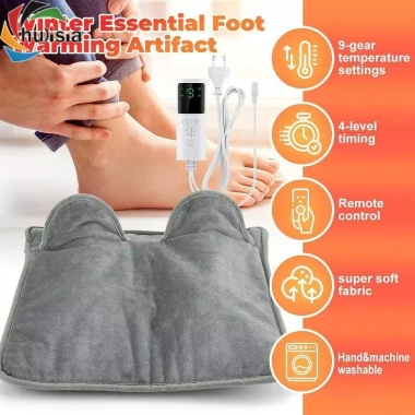 Máy sưởi chân điện di động 9 mức nhiệt độ và 4 hẹn giờ, mềm cho phòng ngủ, văn phòng, Giá 550.000₫