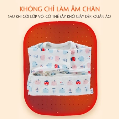 Máy sưởi chân điện giữ ấm mùa đông, túi sưởi nhỏ gọn sấy quần áo - Chỉ 230k 6