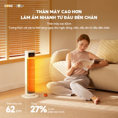 Máy Sưởi Gốm Bear DNQ P20Y5 - Quạt Đứng Ấm Mùa Đông, Giải Pháp Cho Phòng Ngủ, Khách, Văn Phòng, Giá Ưu Đãi 1.206.000 VND 4