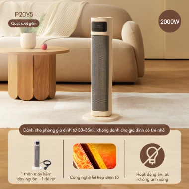 Máy Sưởi Gốm Bear DNQ P20Y5 - Quạt Đứng Ấm Mùa Đông, Giải Pháp Cho Phòng Ngủ, Khách, Văn Phòng, Giá Ưu Đãi 1.206.000 VND 10