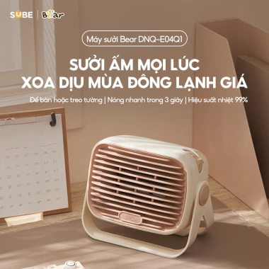 Máy sưởi gốm mini Bear DNQ E04Q1 – Quạt sưởi treo tường, để bàn, sưởi ấm chân tay, 559k 2