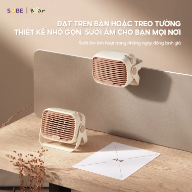 Máy sưởi gốm mini Bear DNQ E04Q1 – Quạt sưởi treo tường, để bàn, sưởi ấm chân tay, 559k 3