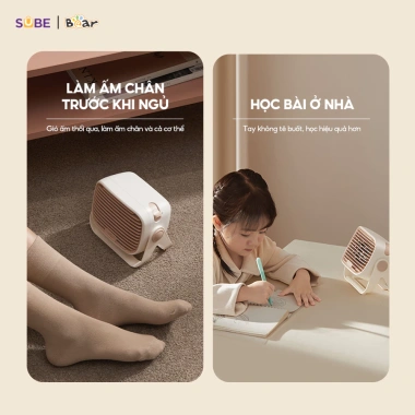 Máy sưởi gốm mini Bear DNQ E04Q1 – Quạt sưởi treo tường, để bàn, sưởi ấm chân tay, 559k 7