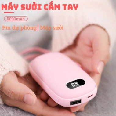 Máy sưởi mini cầm tay thông minh 6.000mAh pin sạc dự phòng, siêu ấm, giá 260.000₫ 2