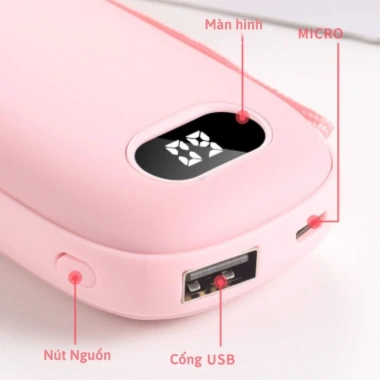 Máy sưởi mini cầm tay thông minh 6.000mAh pin sạc dự phòng, siêu ấm, giá 260.000₫ 5